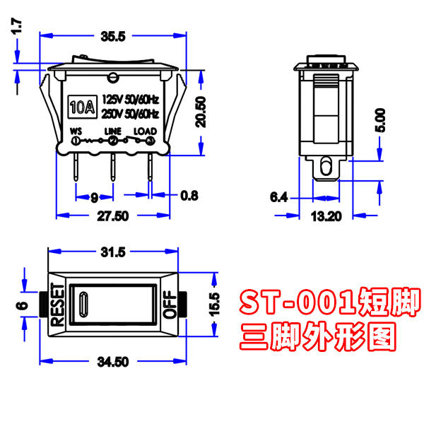 st-001短脚三个脚尺寸图中文-3